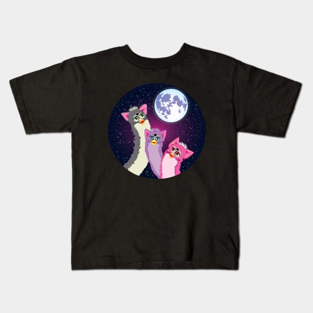 Three Furb Moon Kids T-Shirt by BeetleCat Threads